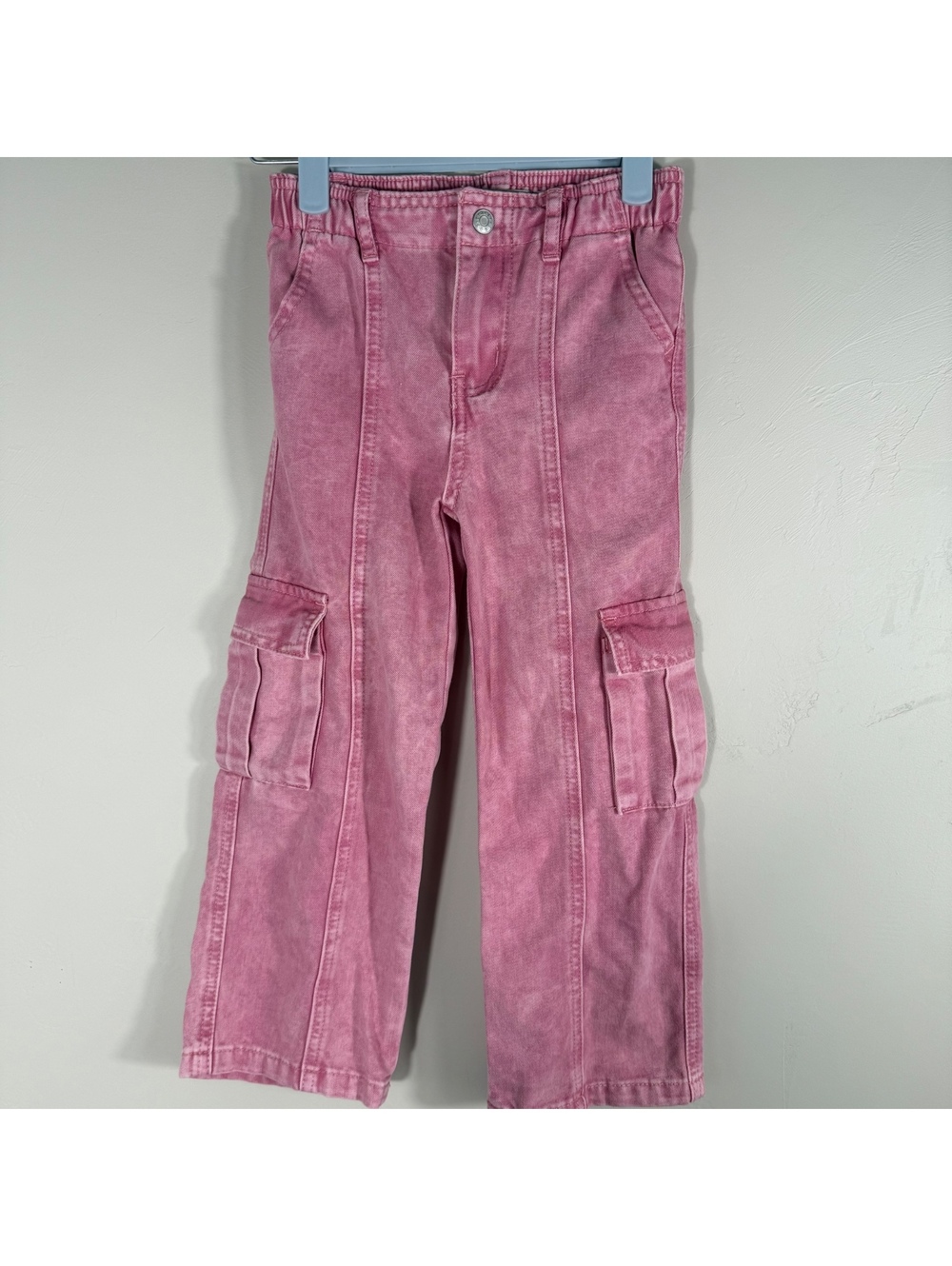 TRACTR Pink Cargo Pants Y2K Wide Leg Utility | 5